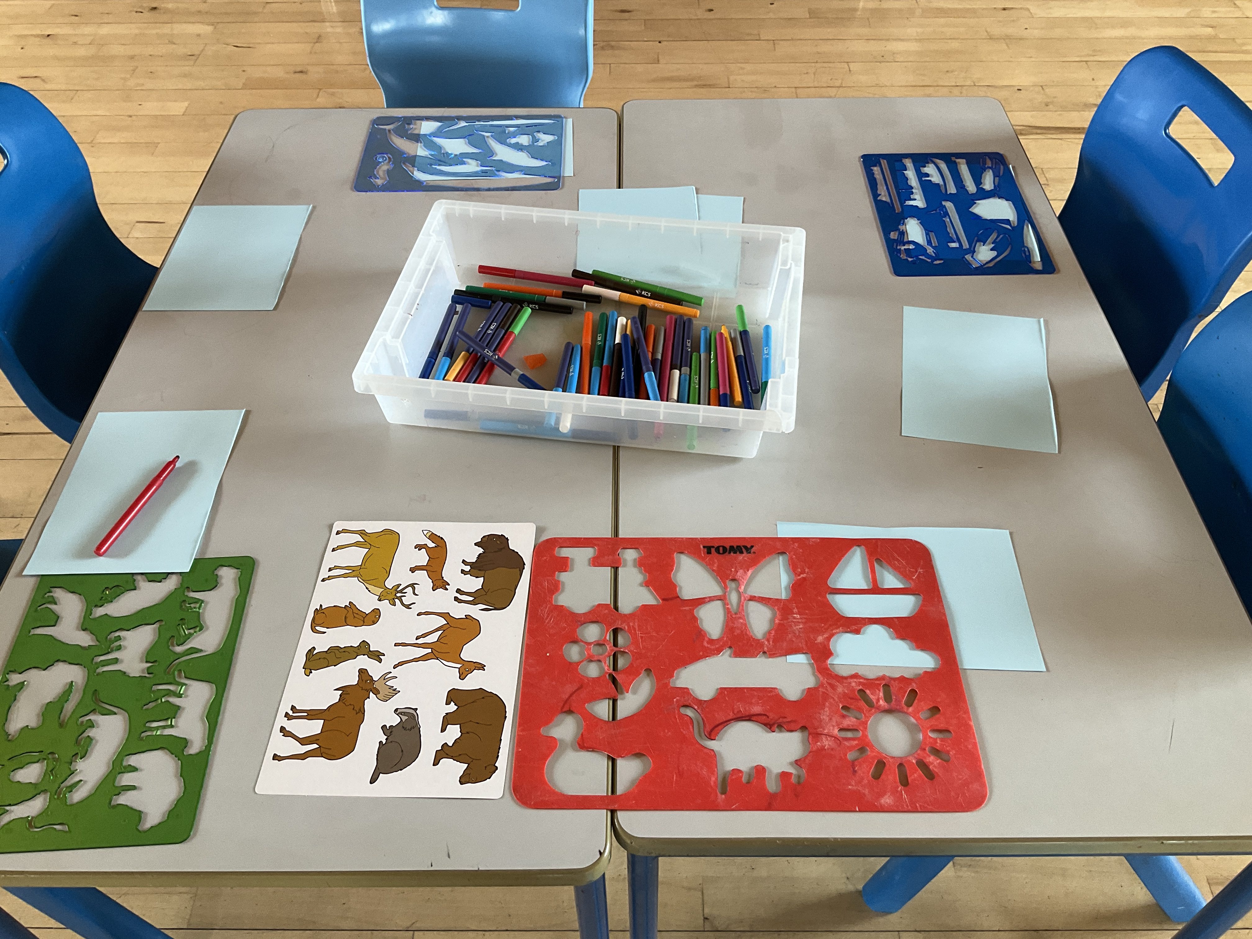 A selection of drawing stencils of different animals